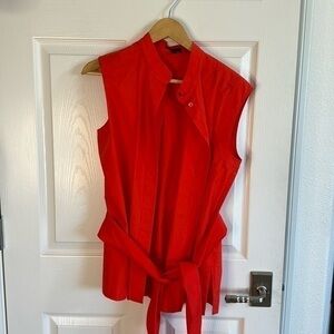 BEAUTIFUL Escada tank. Bright orange. Cotton. With belt.